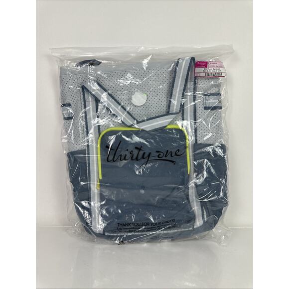 Thirty One DAY AWAY BACKPACK in Soft Blue Colorblock NEW - Picture 1 of 9